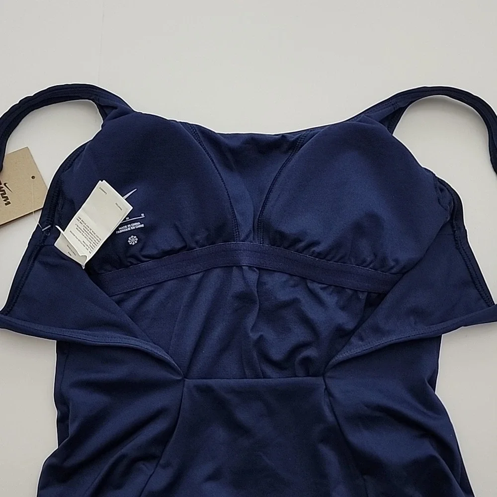 NWT Nike Women's One Piece Scoop Back Performance Swimsuit Navy Medium - Picture 9 of 15
